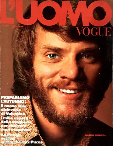 L'UOMO VOGUE Magazine 1973 Malcolm McDowell ALICE COOPER Oliviero Toscani