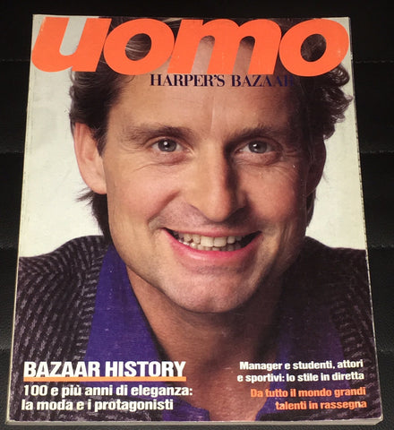 HARPER'S BAZAAR UOMO Magazine November 1985 MICHAEL DOUGLAS Jack Scalia CHRISTIAN VADIM
