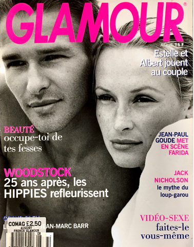 GLAMOUR France Magazine AUGUST 1994 ALBERT DELEGUE Estelle Lefebure FARIDA KHELFA