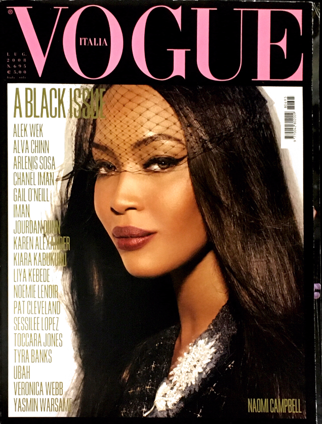 VOGUE Italia Magazine July 2008 The Black Issue NAOMI CAMPBELL Cover FIRST PRINT
