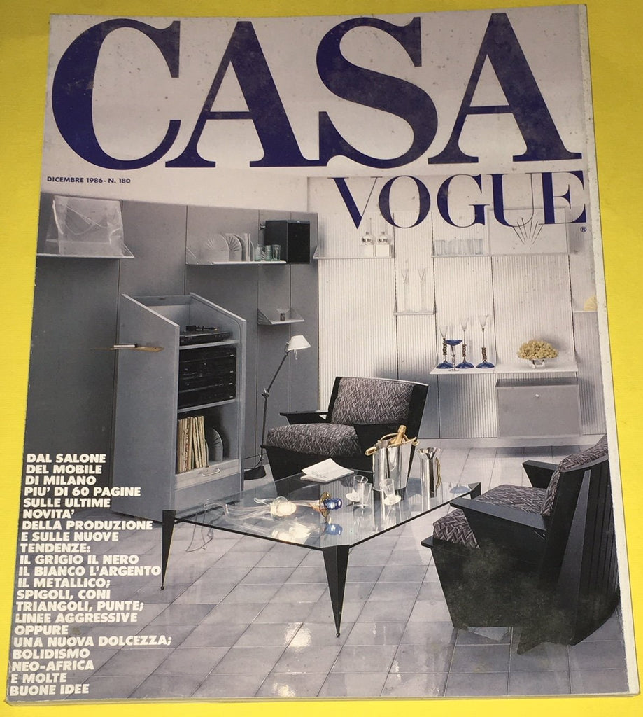 CASA VOGUE Magazine Italy December 1986 Issue #180 Vintage