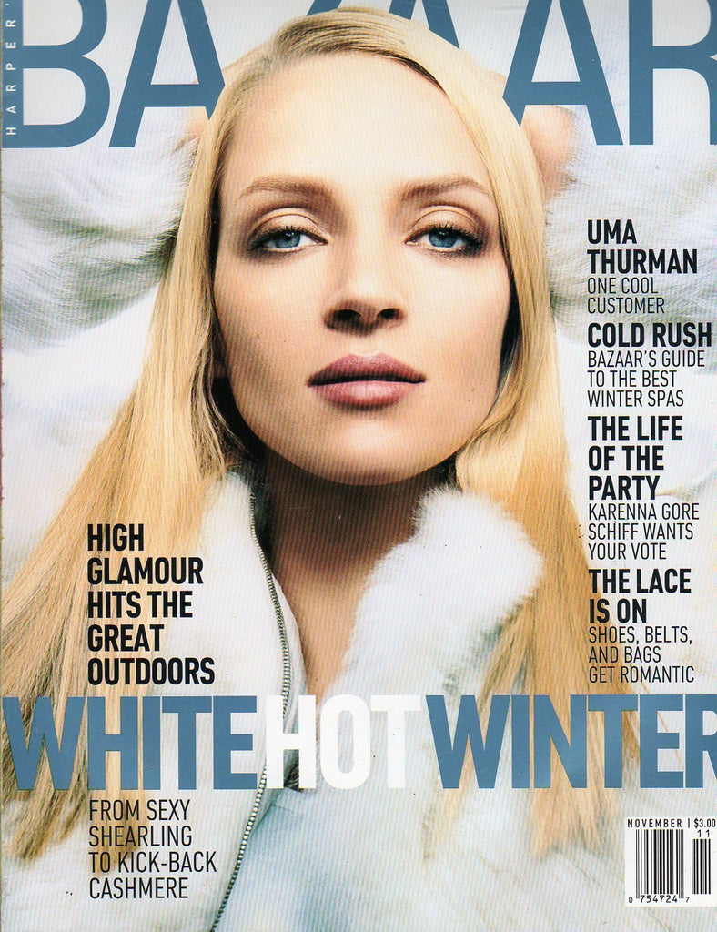 Harper's BAZAAR Magazine November 2000 UMA THURMAN Caroline Ribeiro CHARLOTTE GAINSBOURG