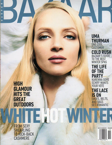 Harper's BAZAAR Magazine November 2000 UMA THURMAN Caroline Ribeiro CHARLOTTE GAINSBOURG