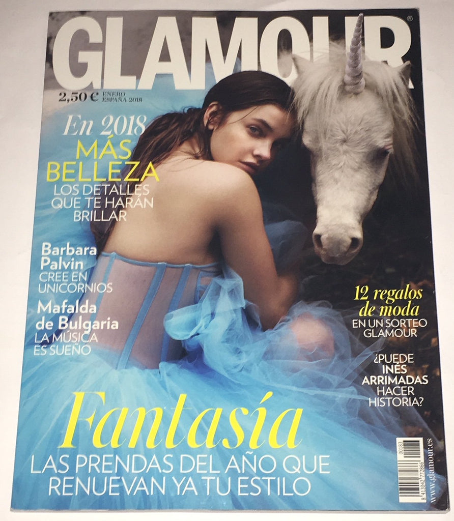 GLAMOUR Spain Magazine January 2018 BARBARA PALVIN Rosalia CHARLOTTE CAREY