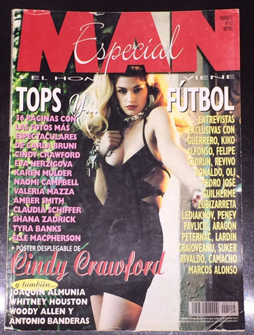 MAN Magazine Spanish 1997 CINDY CRAWFORD Claudia Schiffer VALERIA MAZZA Karen Mulder