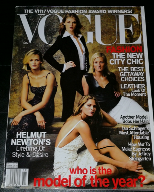 VOGUE US Magazine November 2000 CARMEN KASS Angela Lindvall HELMUT NEWTON Kirsty Hume