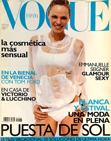VOGUE Magazine Spain August 1999 RACHEL ROBERTS Emmanuelle Seigner EVA HERZIGOVA
