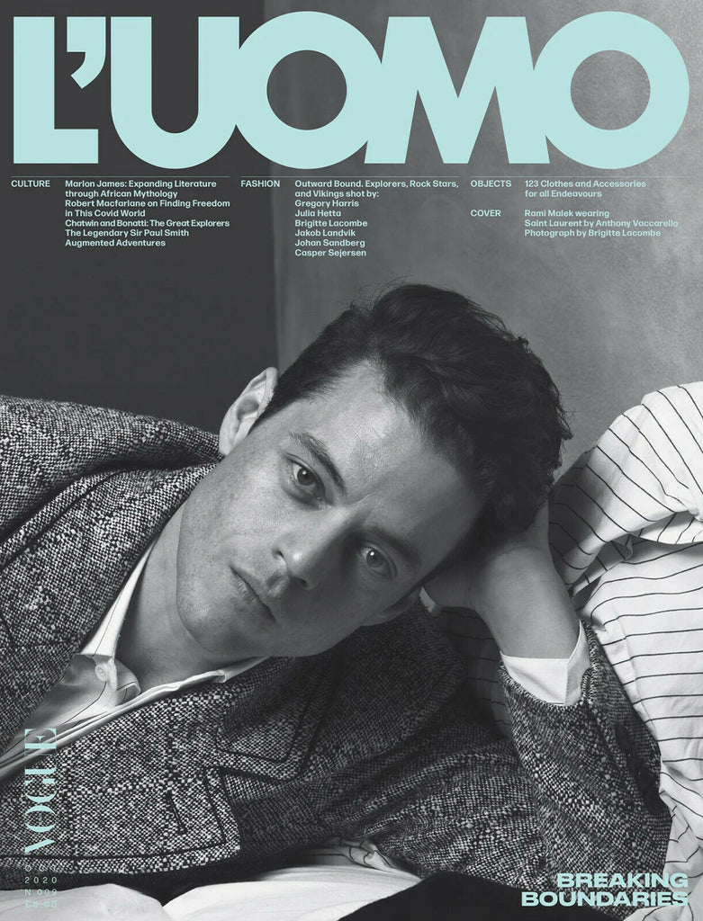 L'Uomo Vogue Magazine October 2020 RAMI MALEK by Brigitte Lacombe TOBIAS LUNDH