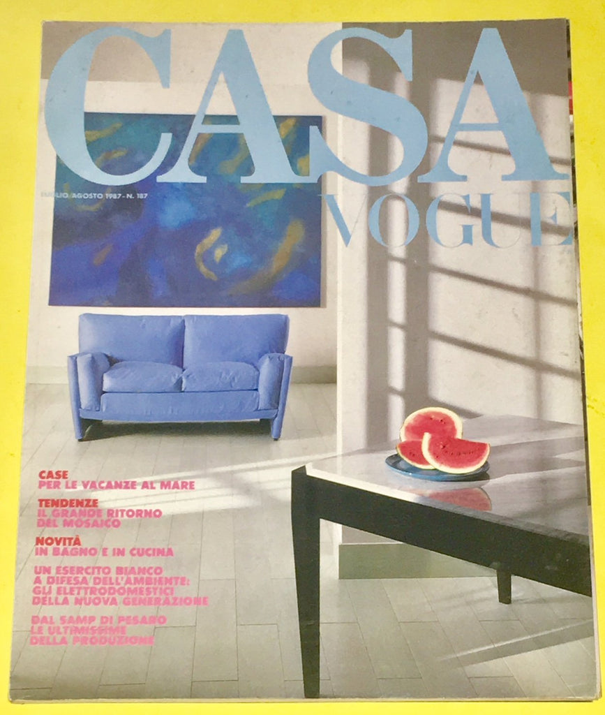 CASA VOGUE Magazine Italy August 1987 Issue #187 Vintage