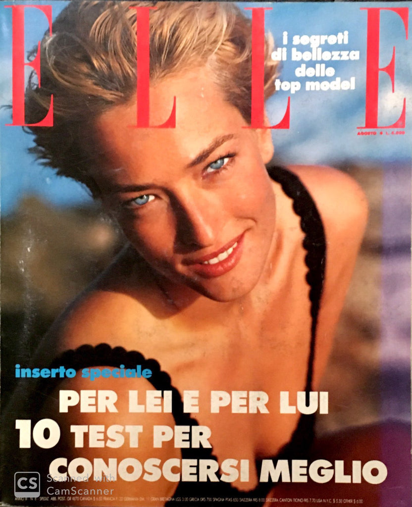 ELLE Italia Magazine August 1989 TATJANA PATITZ Marpessa MEGHAN DOUGLAS Claudia Schiffer
