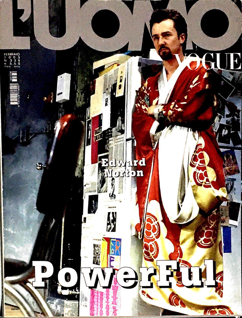 L'UOMO VOGUE Magazine February 2003 EDWARD NORTON Tony Ward JAMES FRANCO Asia Argento