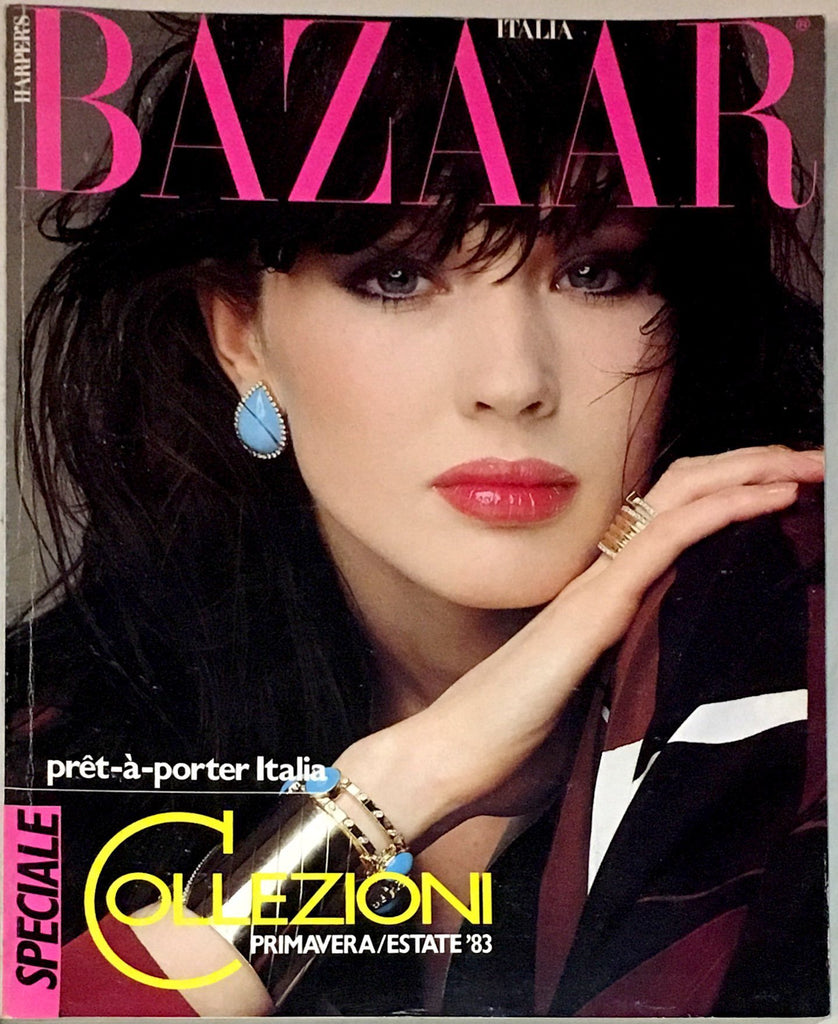 HARPER'S BAZAAR Magazine Italia 1983 JOANNE RUSSELL Iman EVA VOORHES