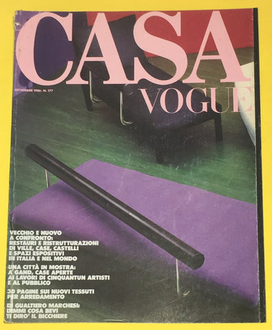 CASA VOGUE Magazine Italy September 1986 Issue #177 Vintage