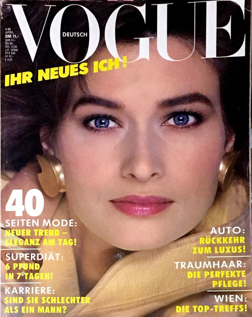 VOGUE Magazine Germany April 1986 ROSEMARY MCGROTHA Tatjana Patitz TUR