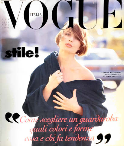 VOGUE Italia Magazine February 1992 ISABELLA ROSSELLINI Linda Evangelista CHRISTY TURLINGTON - magazinecult
