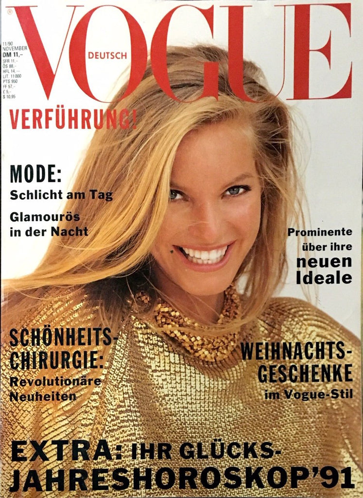 VOGUE Magazine Germany November 1990 VERA COX Claudia Schiffer CHRISTY TURLINGTON Chirko