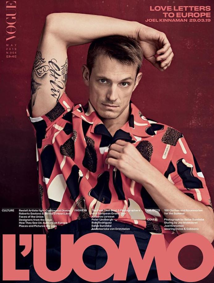 L'UOMO VOGUE Magazine May 2019 JOEL KINNAMAN by SOLVE SUNDSBO New