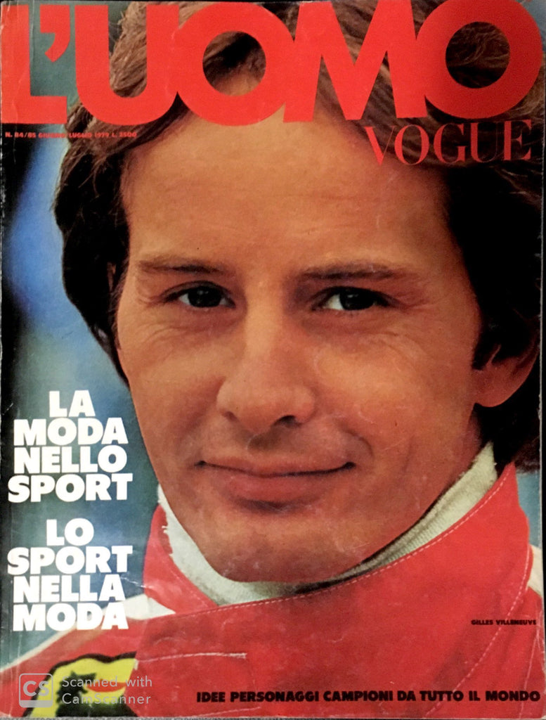 L'UOMO VOGUE Magazine June 1979 GILLES VILLENEUVE John McEnroe PETER FLEMING
