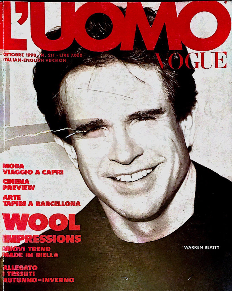 L'UOMO VOGUE Magazine October 1990 WARREN BEATTY David Lynch ALAIN PROST