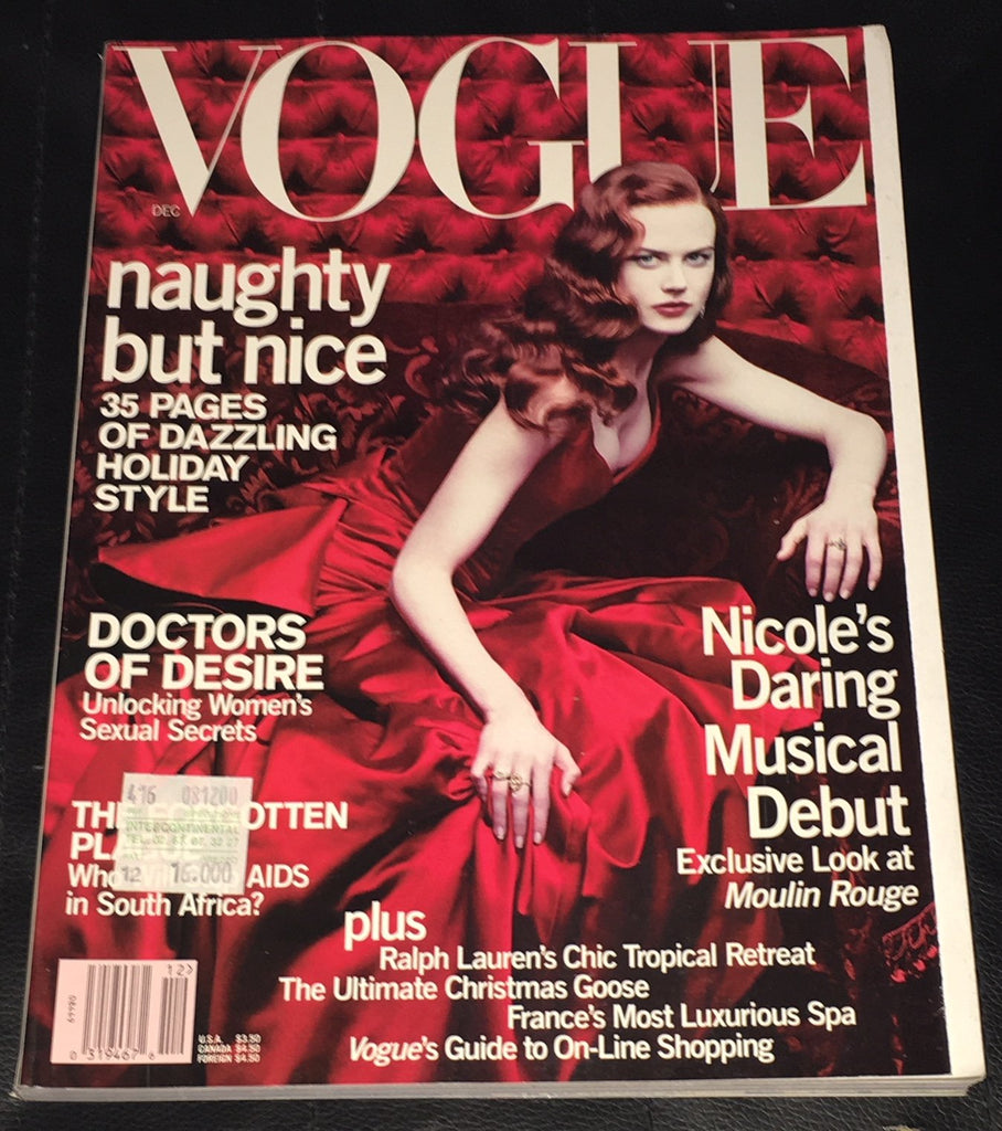 VOGUE US Magazine December 2000 NICOLE KIDMAN Angela Lindvall CARMEN KASS