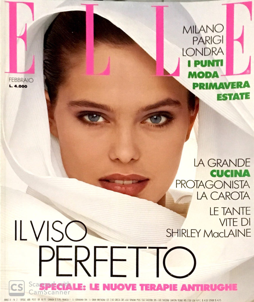 ELLE Italia Magazine February 1988 RENEE SIMONSEN Oliviero Toscani KIRSTEN OWEN Elaine Irwin - magazinecult