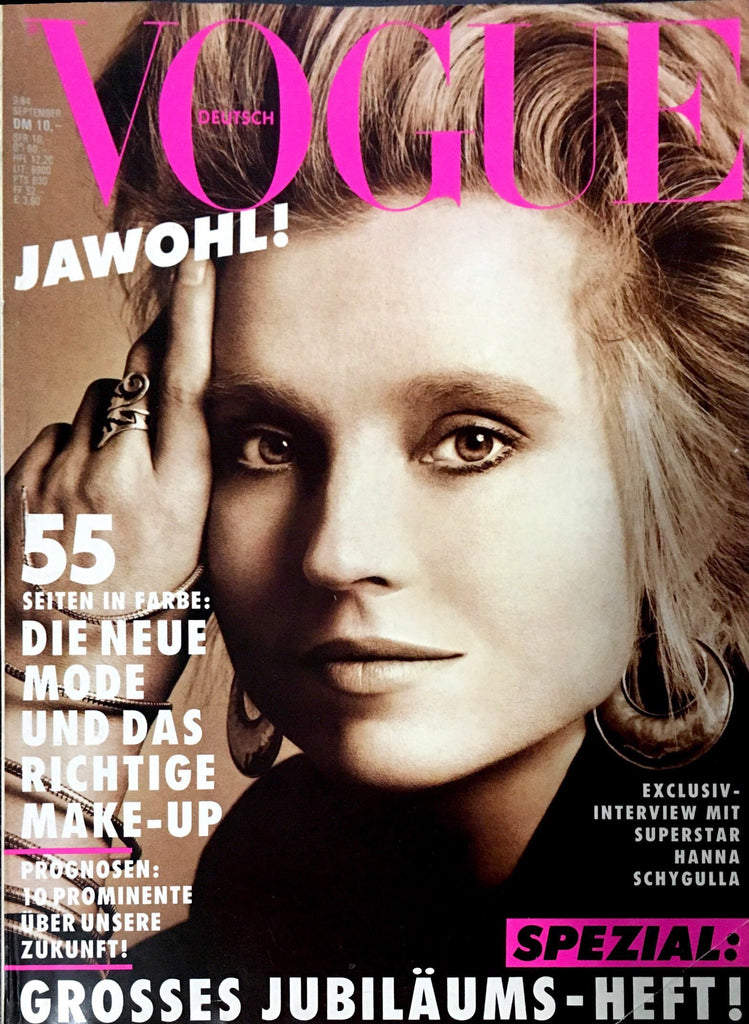 VOGUE Magazine Germany September 1984 HANNA SCHYGULLA Sante D'Orazio ELLE MACPHERSON