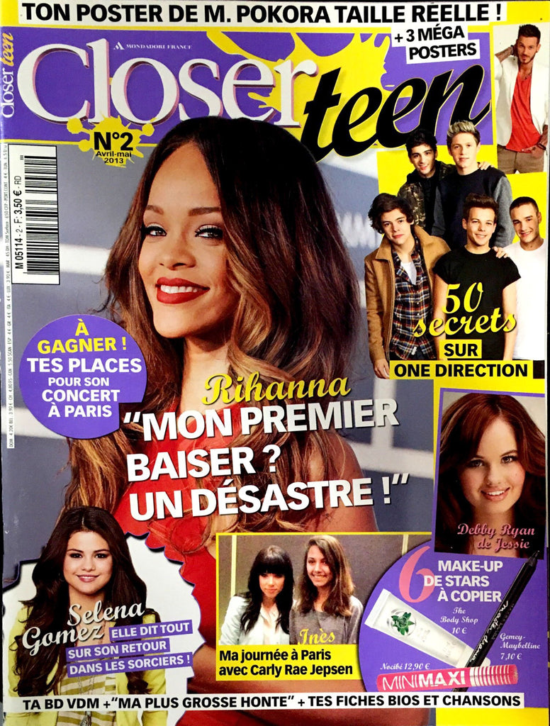 RIHANNA Selena Gomez ONE DIRECTION CLOSER TEEN Magazine April 2013