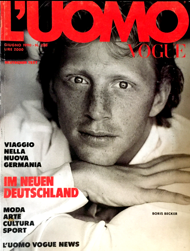 L' UOMO VOGUE Magazine June 1990 BORIS BECKER